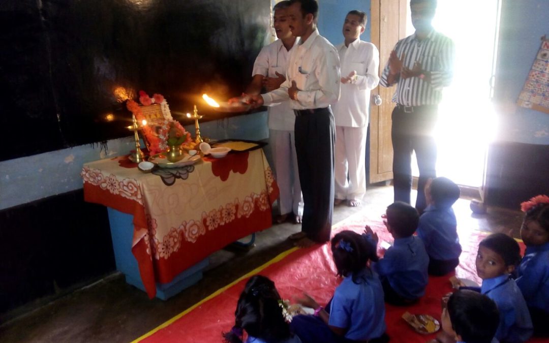 Inauguration of thirty ninth Sai Gayatri Chanting centre at Lambani Thandya Ramanagar Dist
