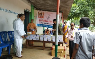 Stationery distribution at SSSVJ School, Mysore
