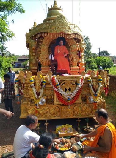Pooja to Swami’s Chariot for Bike Pilgrimage